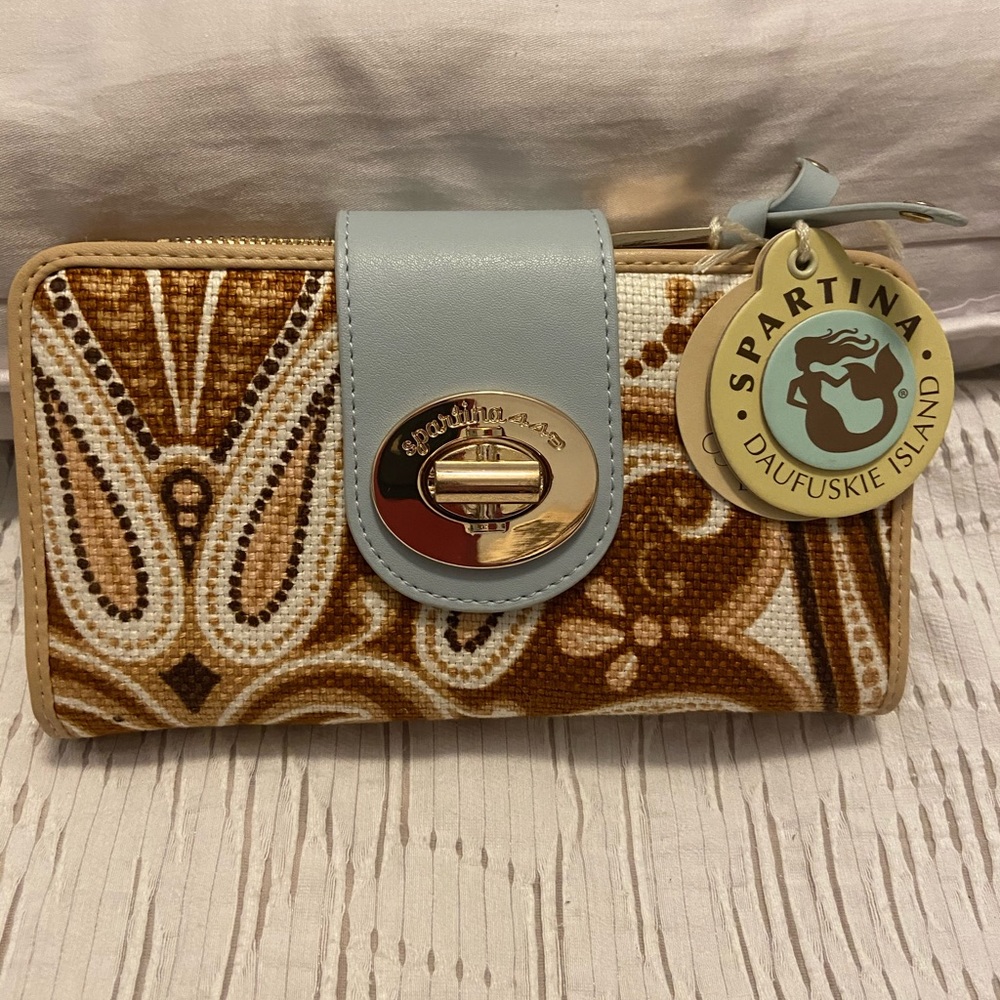 Spartina cloth and leather wallet.  New